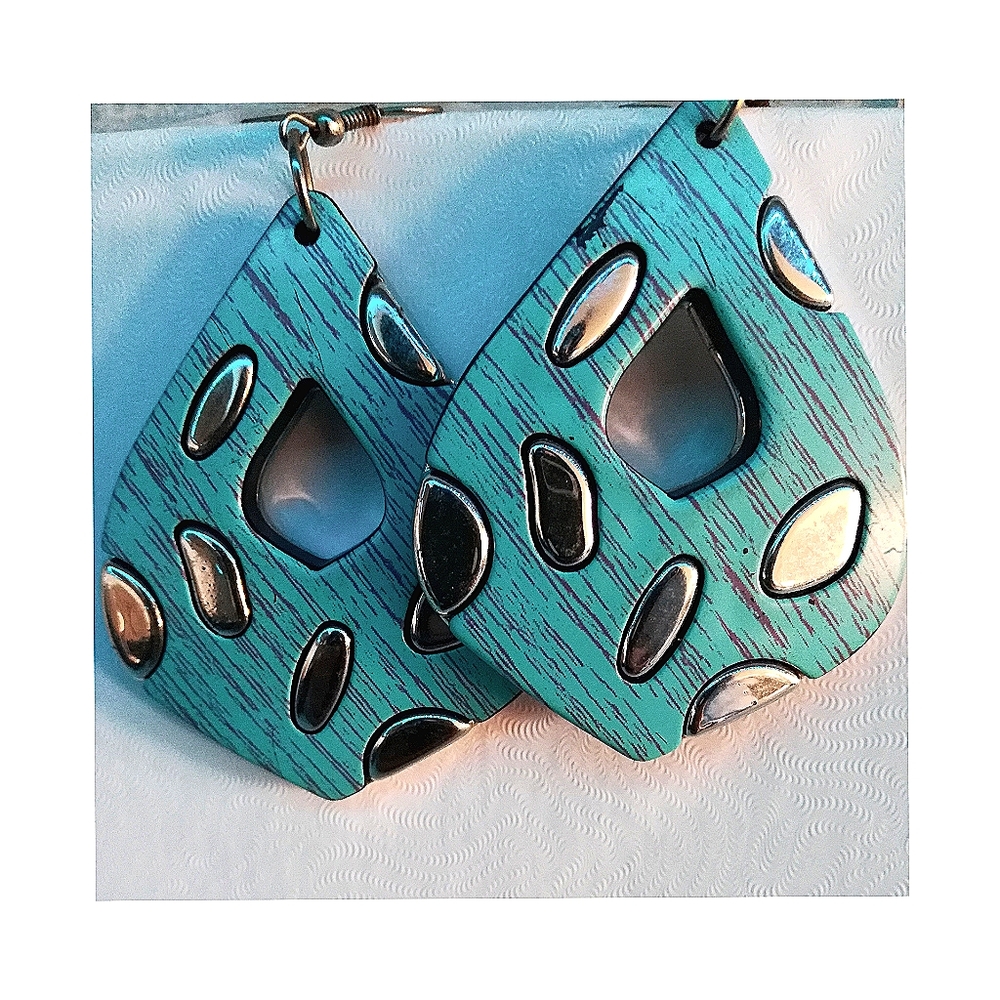 Blue-silver earrings